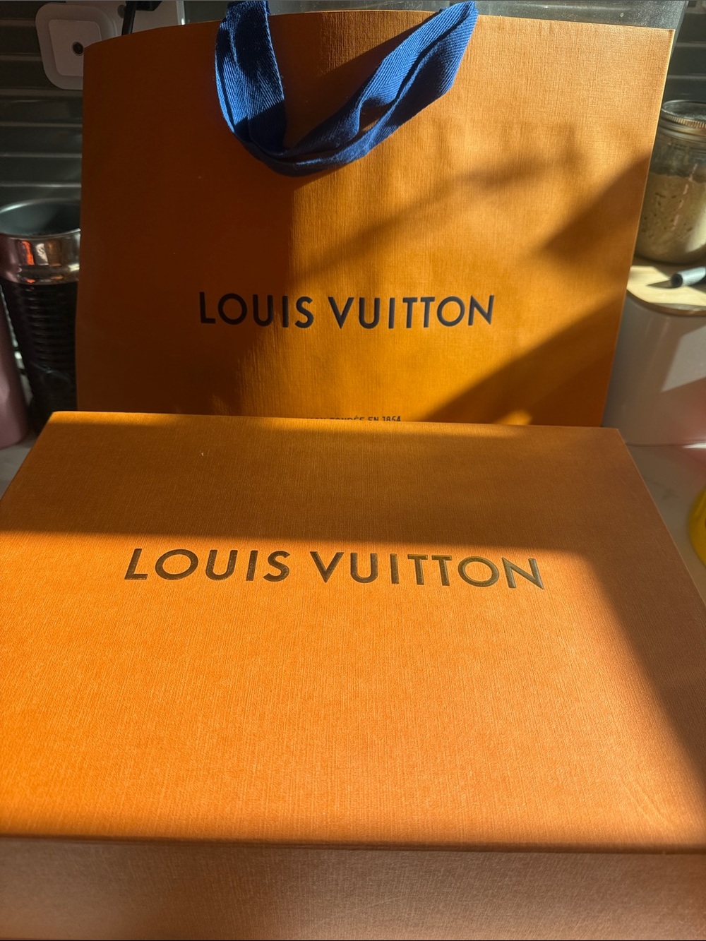 Louis Vuitton shopping Bag and Box - Orange Packaging